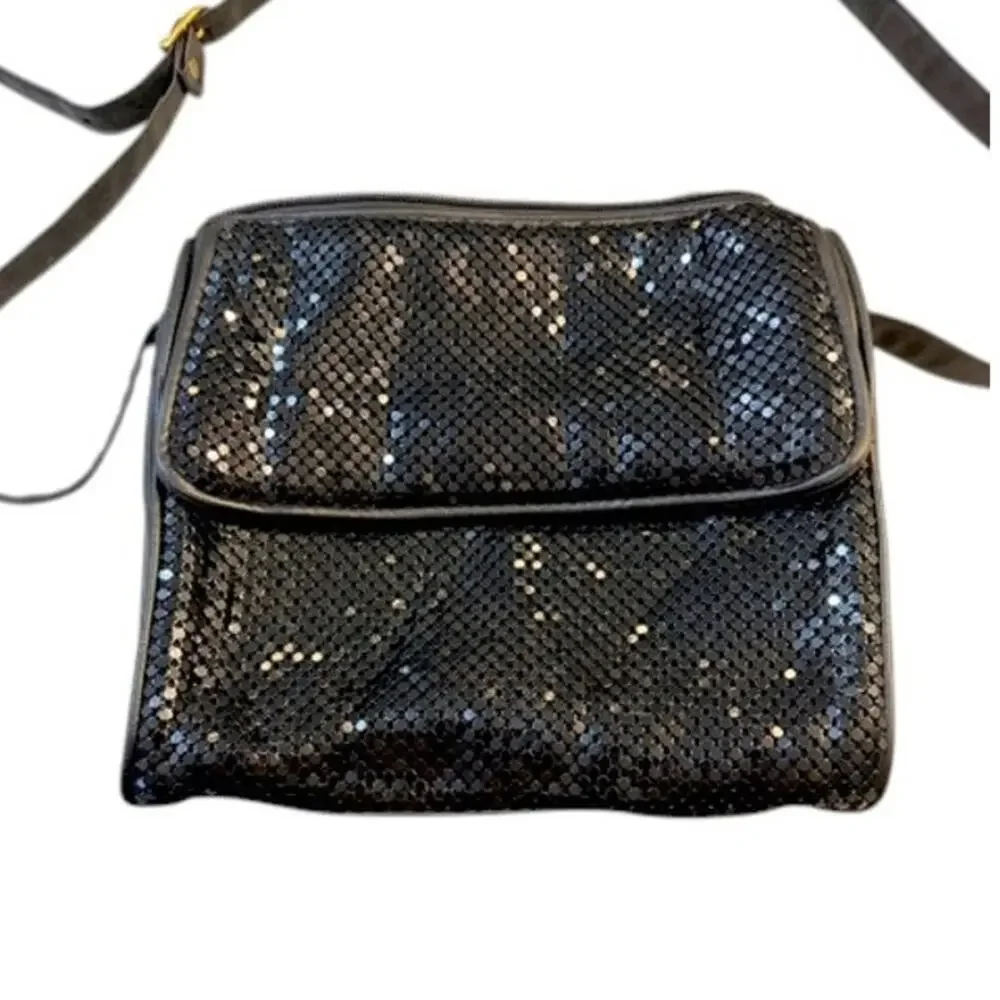 Whiting & Davis Black Mesh Shoulder Bag Evening Purse EUC